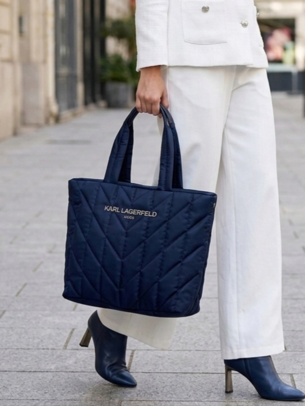 Karl Lagerfeld Voyage Navy Tote Bag NEW